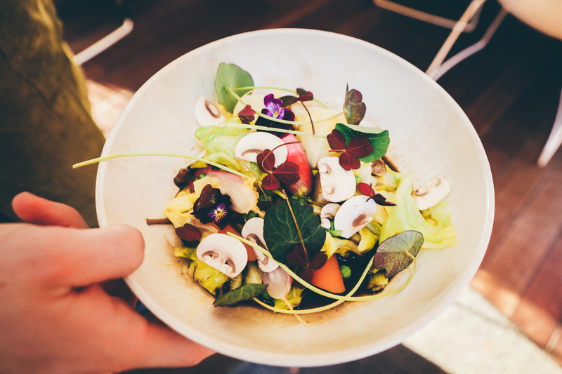 restaurant, food and drink, garnish, salad, hand, freshness, wellbeing, high angle view, human body part, denmark, healthy eating, ready-to-eat, finger