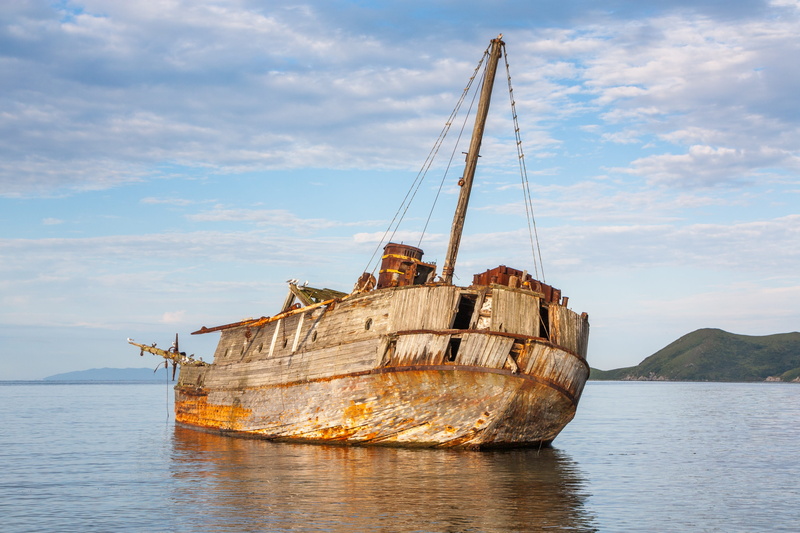 transport, deterioration, ship, 4K, russia, sea, built structure, transportation, mode of transportation, clouds, the abandoned, shoal, industry, nature