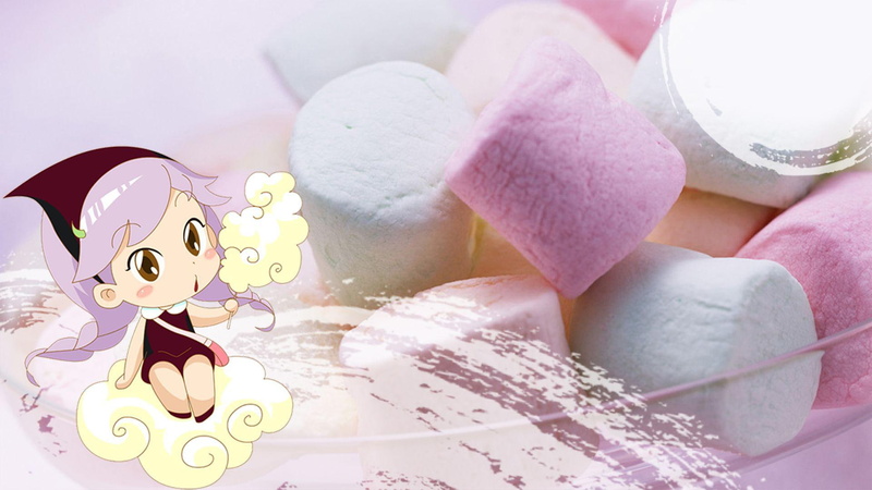 marshmallow, white, marshmallows, woman, 1920x1080, girl, anime, 1080P, pink, candy