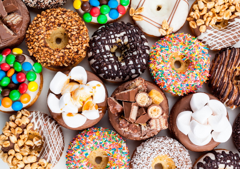 chocolate, candy, nuts, 4K, cakes, marshmallows, sweets, donuts