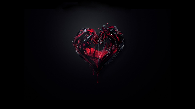 copy space, black background, heart shape, 2K, no people, positive emotion, heart, red, mid-air, celebration, love, close-up, directly above, indoors