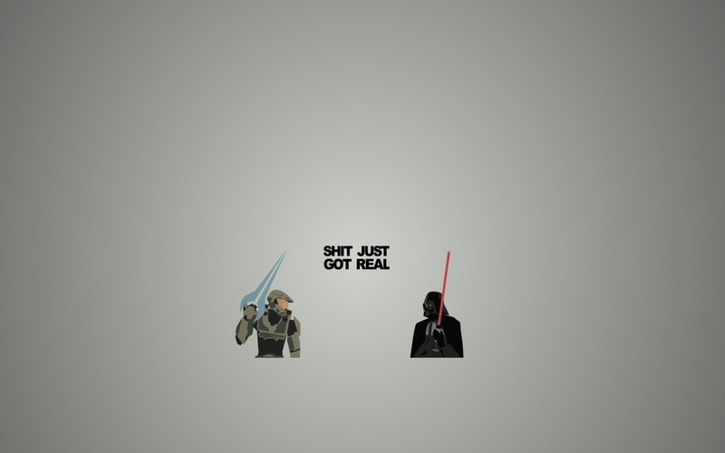 Master Chief, Halo, Darth Vader, 2K, humor, minimalism, artwork, Star Wars