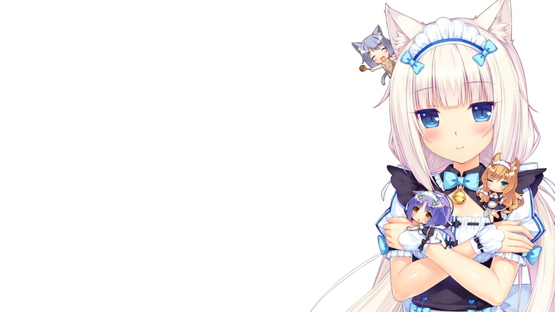 visual novel, nekopara, mammal, leisure activity, chibi, child, human representation, white background, cinnamon, childhood, real people, copy space, one person