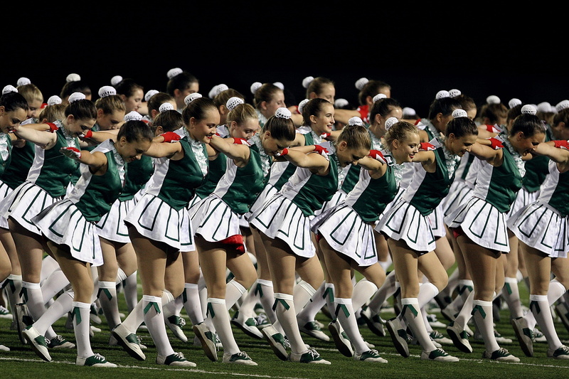 education, costume, hair pieces, dresses, football game, child, female, happy, grass, childhood, group, 2K, texas, energy, adorable, teamwork, in a row