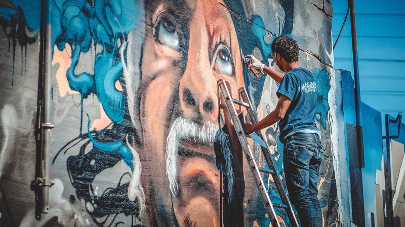 males, wall, paint, painting, artistic, young men, 2K, graffiti, creation, graffiti wall, spray paint, men, culture, mural, one person, urban, colour