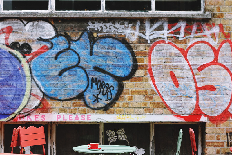 creativity, wall, brown, Coffee time, sign, built structure, day, red, building exterior, spray paint, urban Scene, western script, architecture, painted