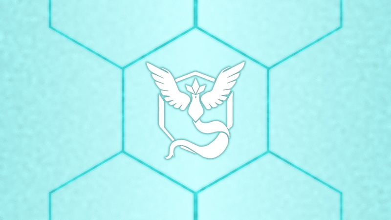 Pokemon Go, Team Mystic, white, Articuno, 1080P, hexagon, ice, blue