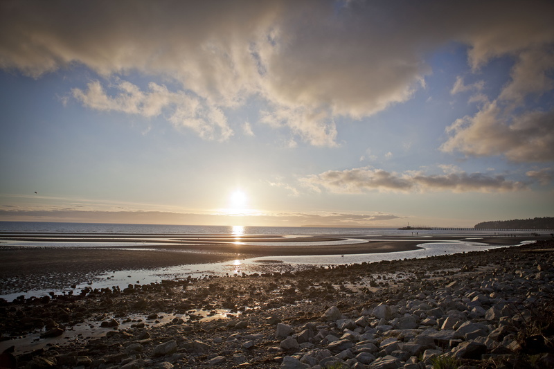 5K, outdoors, beach, rock, water, sunset, dusk, sky, coastline, Surrey, golden, scenics, nature, White Rock, 14th, landscape, seashore, hour, white, sand