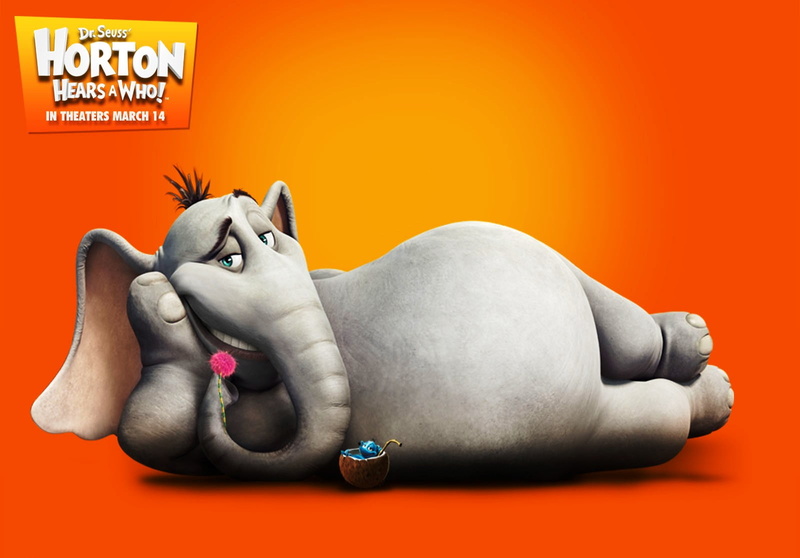 horton, hears, elephant, human body part, poster, indoors, Cartoons, close-up, human hand, one animal, mouse, cartoon, digital composite, creativity, care