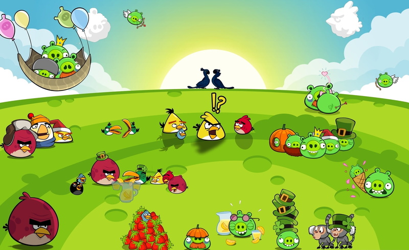 architecture, tree, Birds, outdoors, people, Party, Games, Illustration, angry birds rio, plant, built structure, sky, beauty in nature, growth, men, Angry