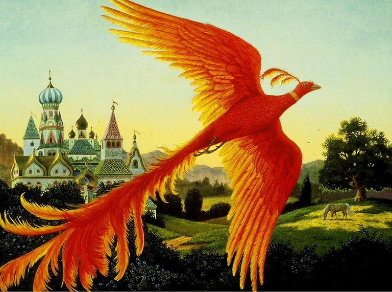 firebird, animal themes, tree, nature, religion, orange color, no people, bird, place of worship, painting, built structure, travel destinations, animal