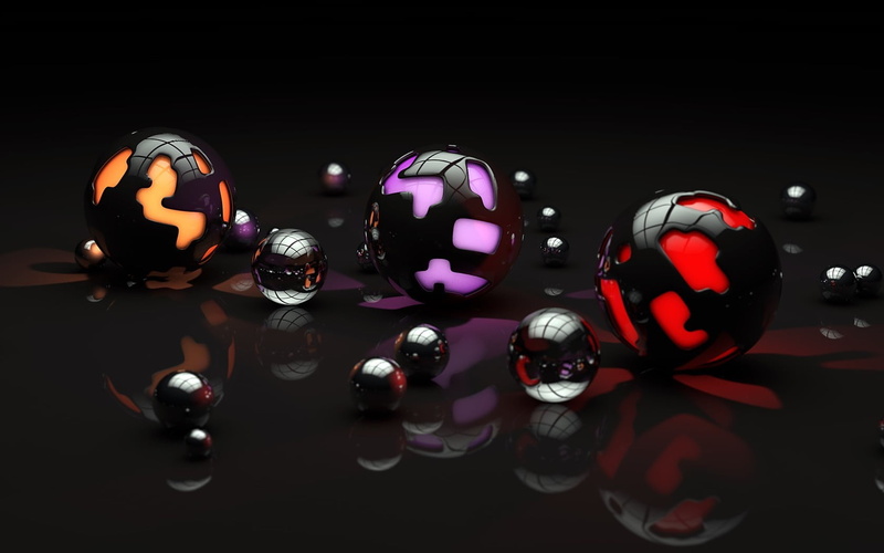 creativity, black background, pattern, representation, indoors, reflection, sphere, 720P, mechanical, illuminated, large group of objects, decoration
