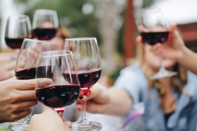 celebratory toast, clear, women, untitled, red, drinking, drink, hand, enjoyment, togetherness, cheers, refreshment, tossing, drinking glass, smiling, 5K