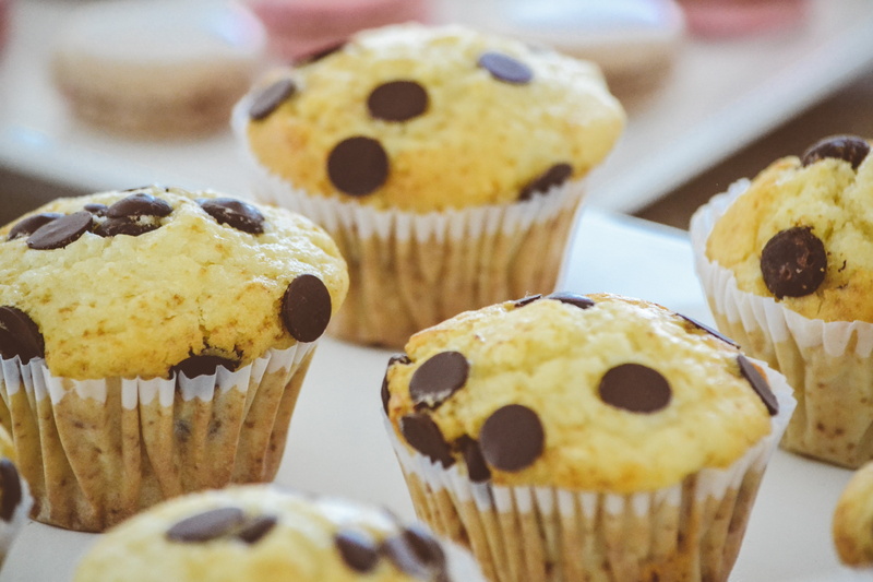 unhealthy eating, sweet, no people, breakfast, tray, delicious, muffin, refreshment, baking, bakery, indulgence, snack, 2K, chocolate chip, unhealthy
