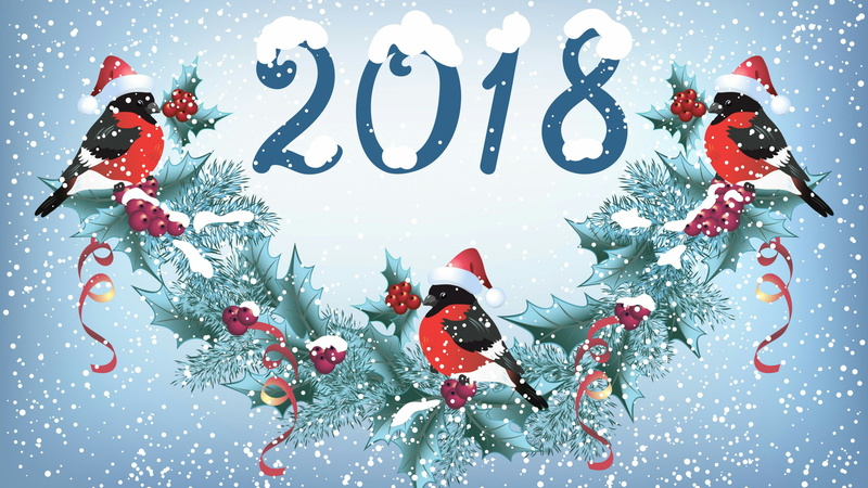 2018, winter, christmas, 4K, event, snow, holiday, new year, graphics, graphic design