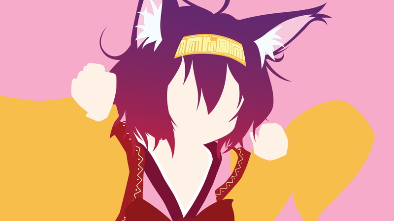 1080P, vector, creativity, adult, No Game No Life, nature, pink color, yellow, vertebrate, mammal, one person, animal wildlife, colored background, silhouette