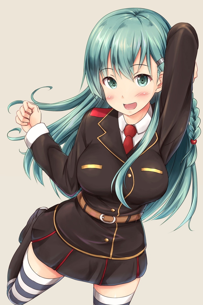 720P, hair, uniform, Kantai Collection, one person, human body part, studio shot, clothing, portrait, holding, hairstyle, Wilhelmina Braunschweig Ingenol Friedeburg
