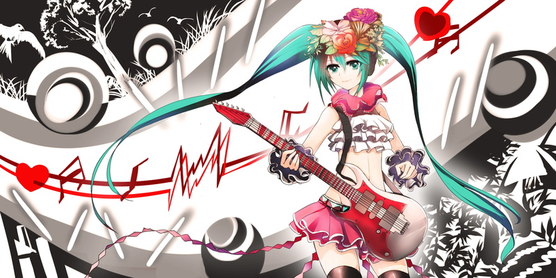 celebration, white background, no people, communication, guitar, ribbon - sewing item, festival, red, text, anime girls, event, multi colored, creativity