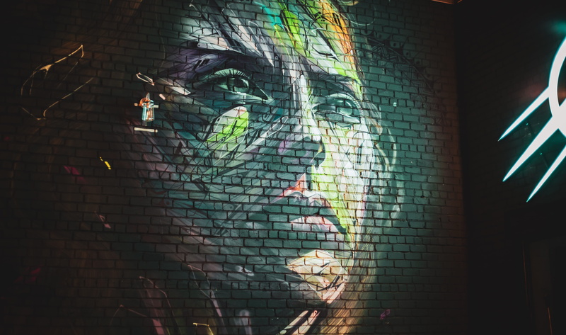 art, wall - building feature, advertisement, make out, building, sunlight, bird, illustration, collage, window, day, theme park, painting, mosaic, indoors