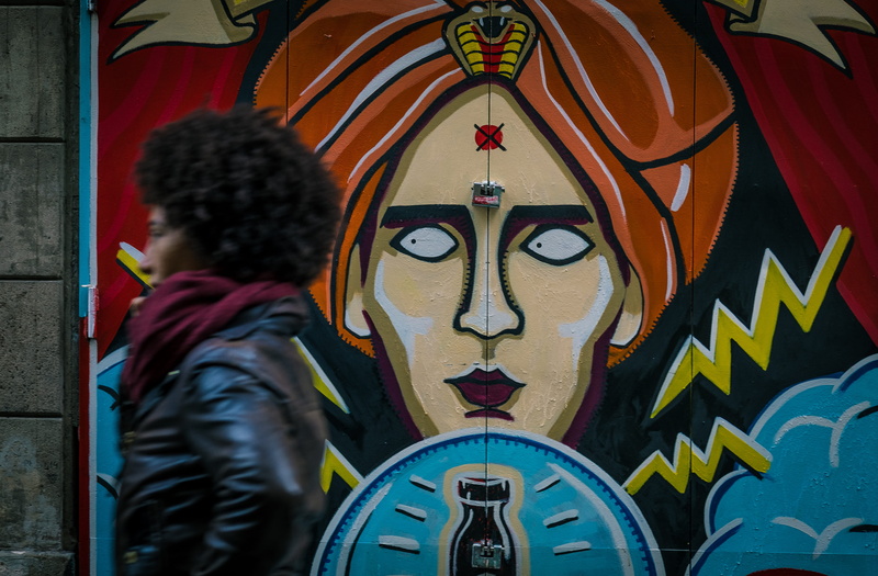spirituality, lifestyles, painting, wearing, human, coat, day, looking, hair, emblem, 5K, leisure activity, jacket, streetphotography, mural, men, one person