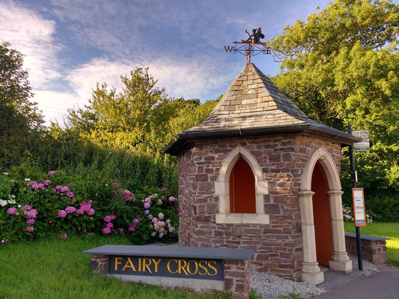 Fairy, flower, Cross, britain, tree, Bus Stop, architecture, village, england, belief, building exterior, place of worship, plant, outdoors, 4K, rural