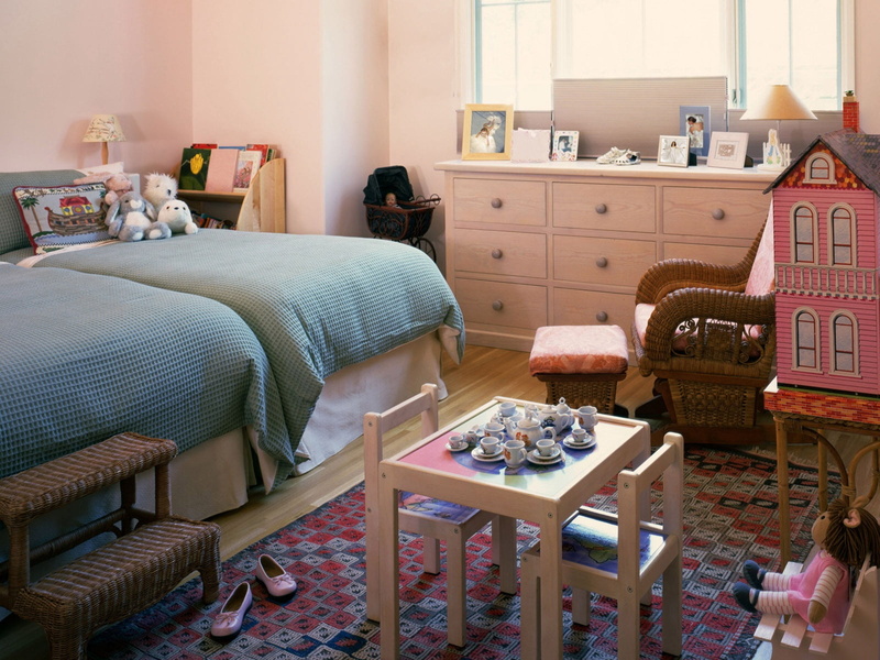 nursery, pillow, square, piece, electric lamp, no people, interior, bed, lighting equipment, 720P, furniture, dinette, brown, set, cushion, domestic room