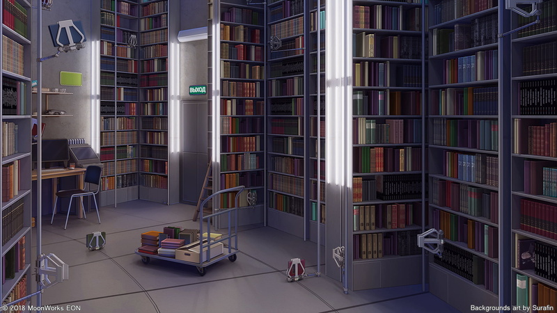 1080P, Original, Library, Interior, Anime, Book