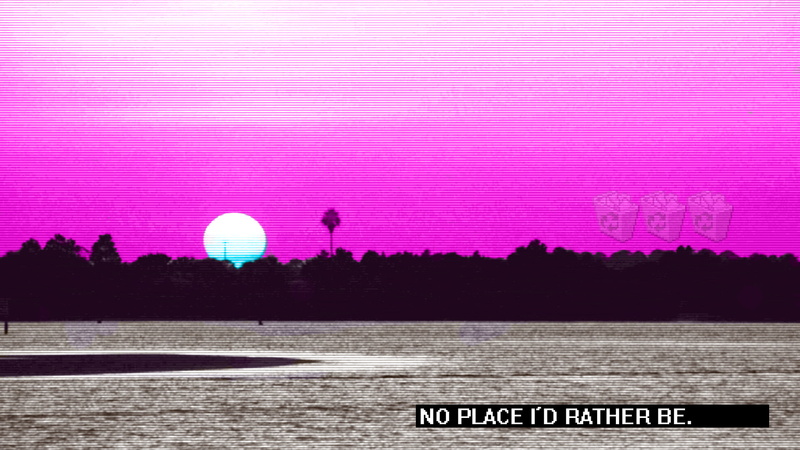 vaporwave, digital art, purple, sunset, 1080P