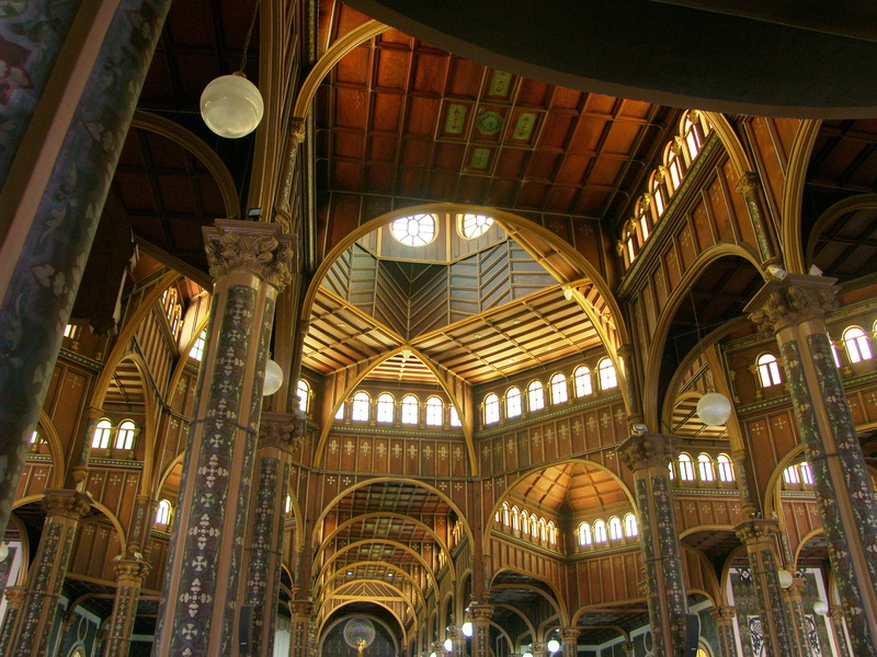 architecture, spirituality, indoors, roof, dome, electric lamp, looking up, window, castle, cathedral, aisle, mosque, religion, low angle view, ornate