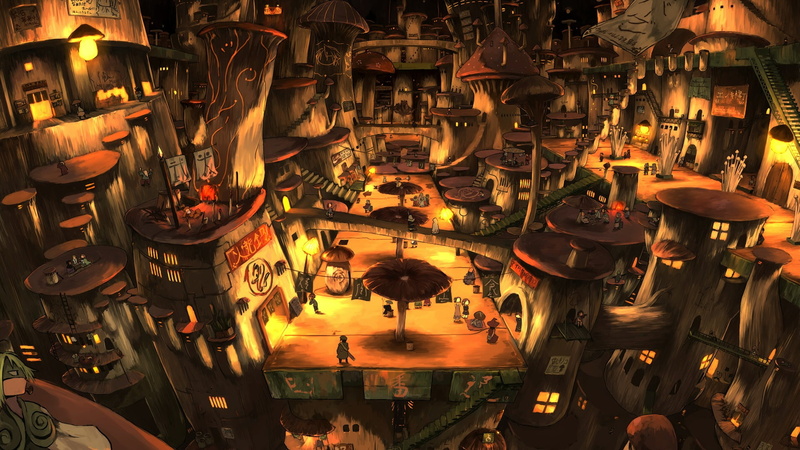 metal, illuminated, for sale, market stall, market, indoors, lighting equipment, town, night, retail, abundance, 1080P, mode of transportation, anime