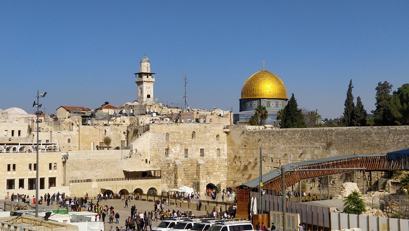 crowd, belief, tourism, building, sky, travel destinations, wailing wall, place of worship, dome, clear sky, group of people, the past, old, pilgrimage