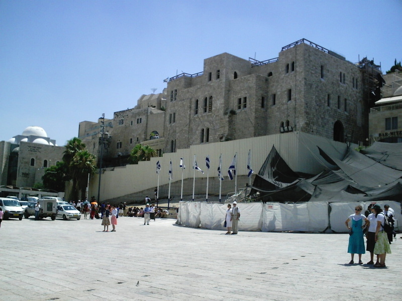 day, Israel, sky, 1080P, men, outdoors, architecture, crowd, leisure activity, clear sky, history, Wailing Wall, nature, Kotel, built structure, people