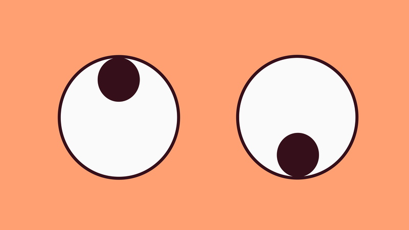 illustration, single object, design, Monogatari Series, shape, orange background, communication, circle, eyes, cut out, blank, two, colored background