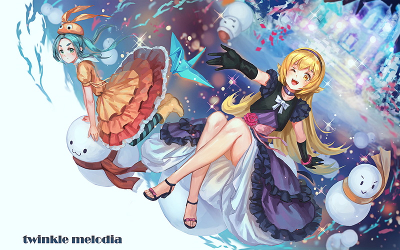 human representation, Anime, art and craft, young adult, dancing, night, Shinobu Oshino, fashion, women, 1080P, young women, people, outdoors, festival