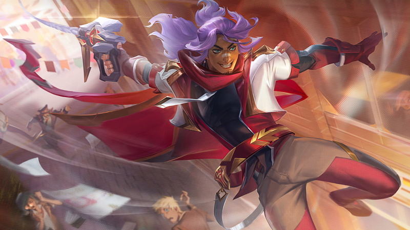 8K, 4K, Adcarry, ADC, digital art, Akshan (League of Legends), Battle Academia, Riot Games, League of Legends, pixel art, Wild Rift