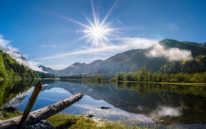 non-Urban Scene, reflection, panoramic, vacations, mountain, scenery, lake, hill, nature, grass, sun, autumn, day, summer, water, no People, european Alps