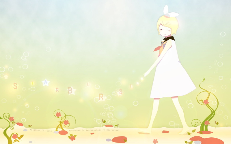 Vocaloid, Starburst, 1080P, Anime, Rin Kagamine