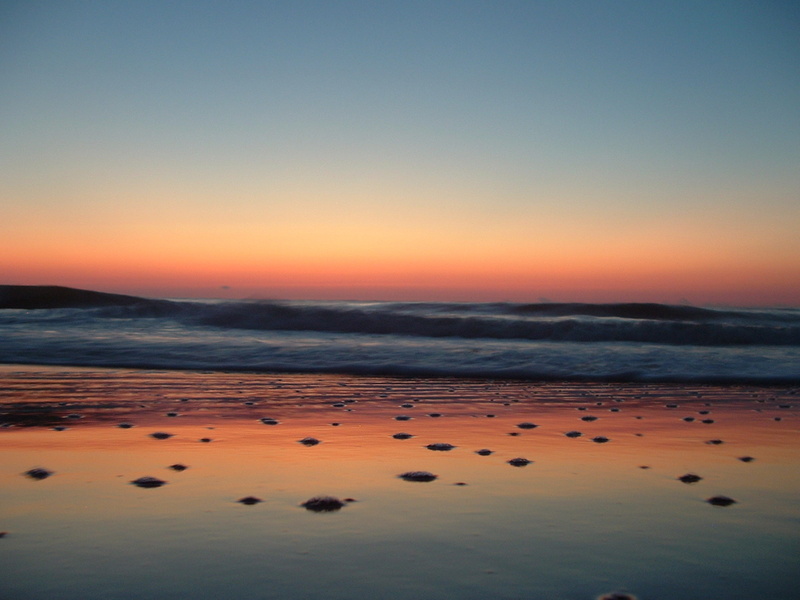 sunset, no people, tranquility, sea, horizon, scenics, tybee, Island, rock, land, 5K, Georgia, scenics - nature, nature, water, georgia, idyllic, clear sky