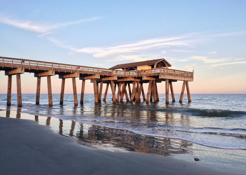 no people, pier, day, tranquility, nature, beach, architectural column, sea, architecture, pier beach, connection, bridge, horizon over water, georgia