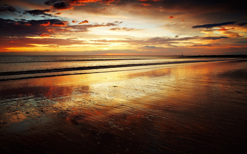 low tide, horizon, idyllic, scenics, dusk, seascape, tranquillity, coast, coastline, multi Colored, land, sea, horizon Over Water, dawn, sun, cloudscape