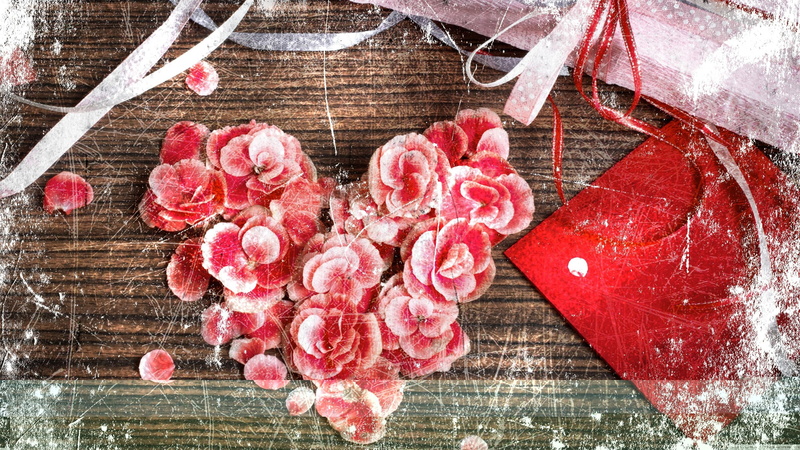 red, letter, nature, heart, flower, romatic, day, food and drink, no people, freshness, 4K, pink color, directly above, love letter, flowers, close-up