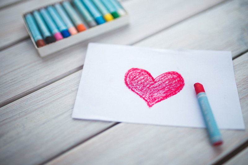 happiness, art and craft, table, wood - material, figure, positive emotion, 5K, emotion, crayon, love letter, darling, creativity, eternal love, card
