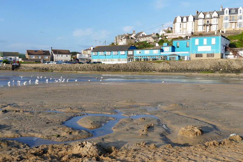 no people, scenic, nature, newquay, south, sky, building, cornwall, beach, water, architecture, clouds, north, waves, coastline, rock, cloud - sky, shore