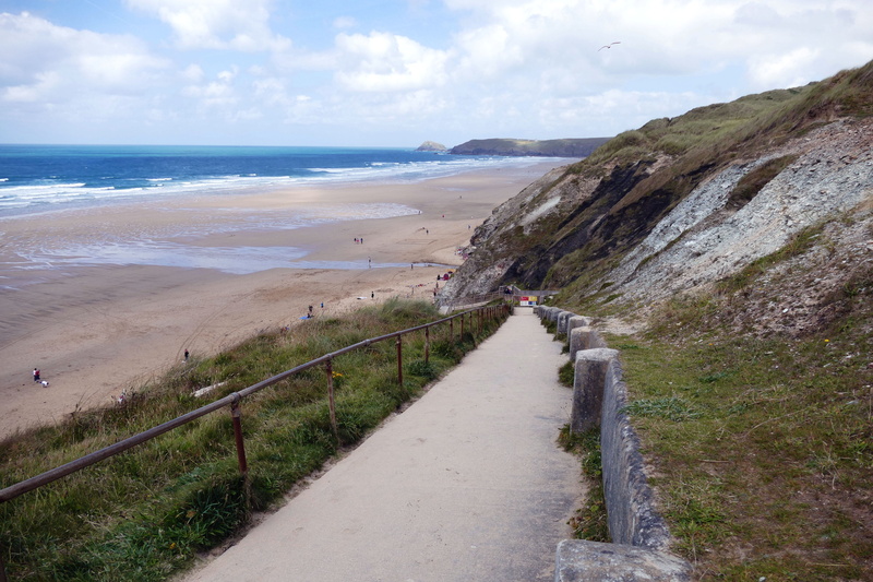 atlantic, tranquil scene, sea, sand, england, shore, direction, scenics - nature, land, no people, ocean, seaside, sky, idyllic, rocky, horizon over water
