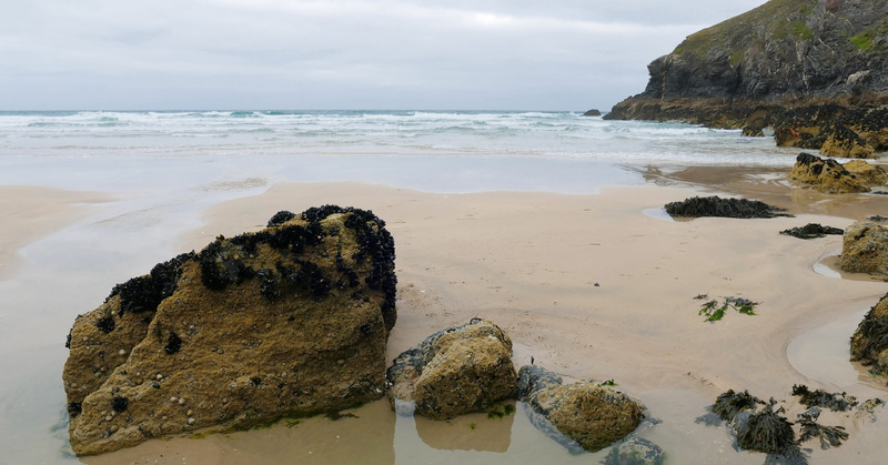 scenics, sunshine, tranquil, solid, Cornwall, scenery, scenics - nature, Landscape, summer vacation, happy holidays, Bay, ocean, sky, rock - object, Penhale Sands