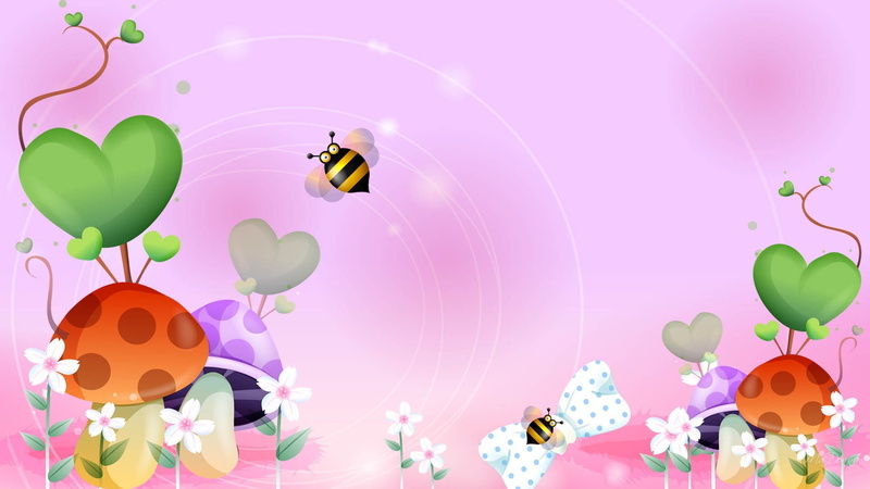 summer, art, five, mushrooms, nature, hearts, hd, persona, Flowers, 1080P, bees, Firefox Persona, firefox, PINK