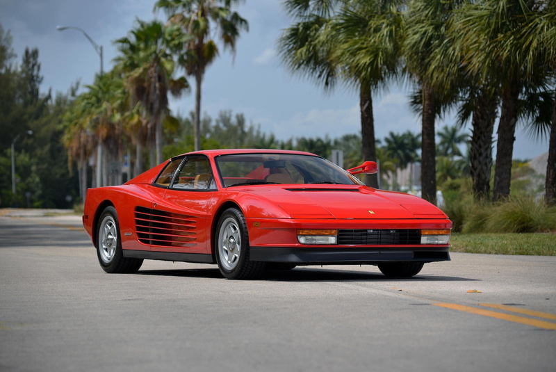 car, 720P, sports car, luxury, palm tree, mode of transportation, road, tree, land vehicle, travel, outdoors, sign, plant, city, tropical climate, car ferrari ferrari testarossa