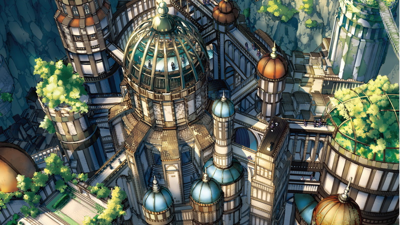 cathedral, 1080P, anime, fantasy city, city
