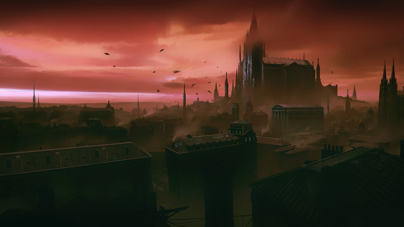 dark, fantasy art, Gothic architecture, fantasy city, fan art, 4K, artwork, Gothic