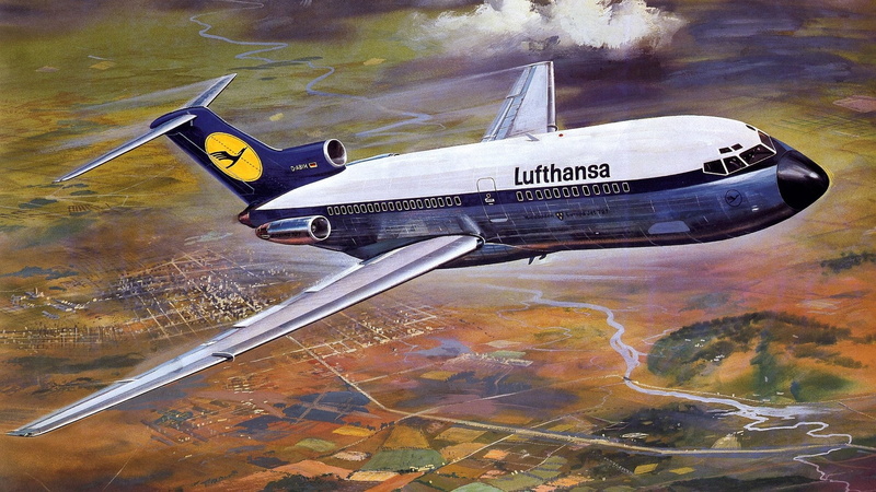 transportation, plane, flying, reflection, outdoors, fighter plane, military, Aircraft, Aircrafts, single object, airport runway, Lufthansa, military airplane